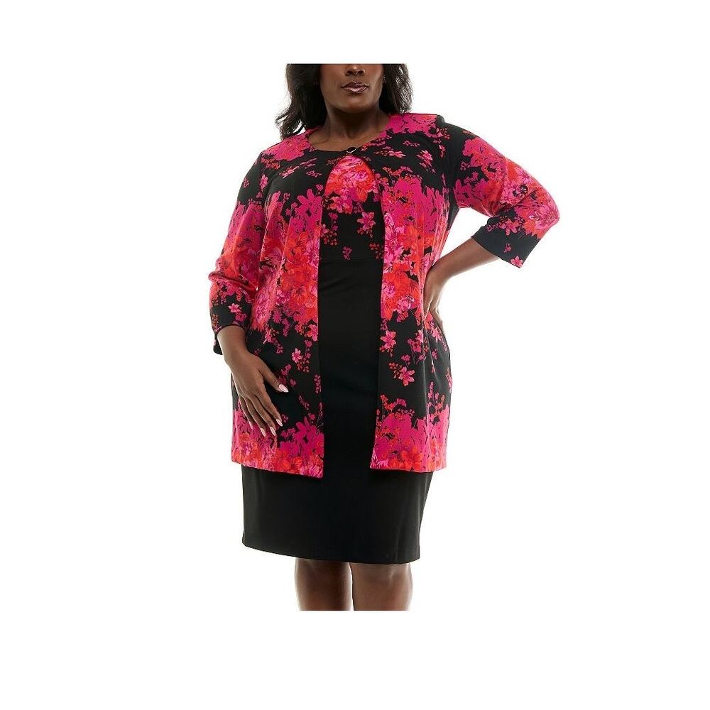 New Danny & Nicole Women's Sleeveless Sheath Dress with Longline Jacket 18W